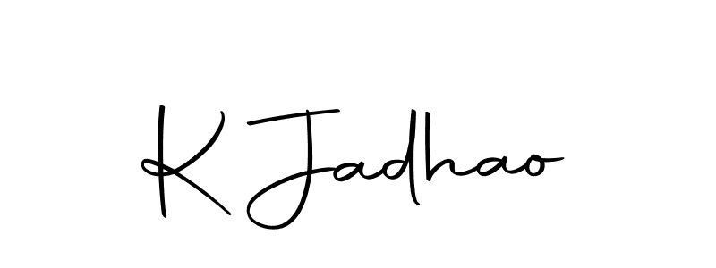You should practise on your own different ways (Autography-DOLnW) to write your name (K Jadhao) in signature. don't let someone else do it for you. K Jadhao signature style 10 images and pictures png
