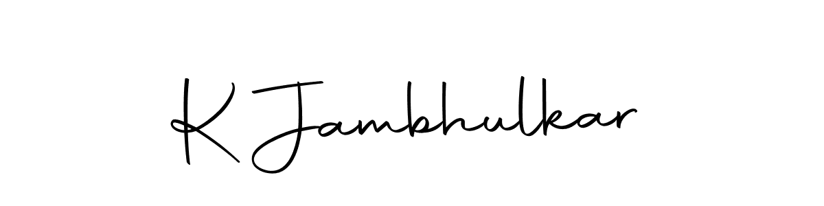 Create a beautiful signature design for name K Jambhulkar. With this signature (Autography-DOLnW) fonts, you can make a handwritten signature for free. K Jambhulkar signature style 10 images and pictures png