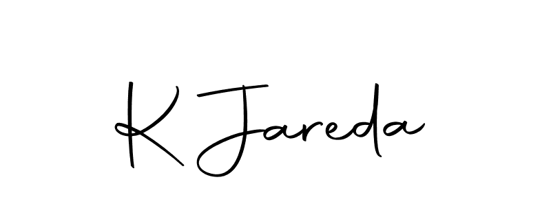 Use a signature maker to create a handwritten signature online. With this signature software, you can design (Autography-DOLnW) your own signature for name K Jareda. K Jareda signature style 10 images and pictures png