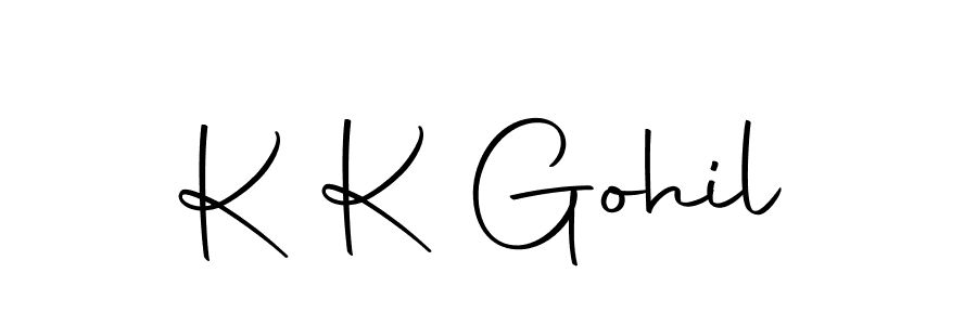 Use a signature maker to create a handwritten signature online. With this signature software, you can design (Autography-DOLnW) your own signature for name K K Gohil. K K Gohil signature style 10 images and pictures png