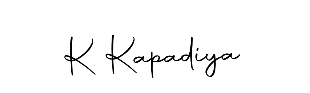 Create a beautiful signature design for name K Kapadiya. With this signature (Autography-DOLnW) fonts, you can make a handwritten signature for free. K Kapadiya signature style 10 images and pictures png