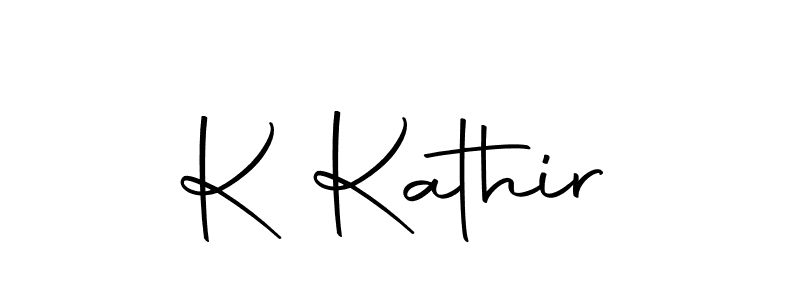 You should practise on your own different ways (Autography-DOLnW) to write your name (K Kathir) in signature. don't let someone else do it for you. K Kathir signature style 10 images and pictures png