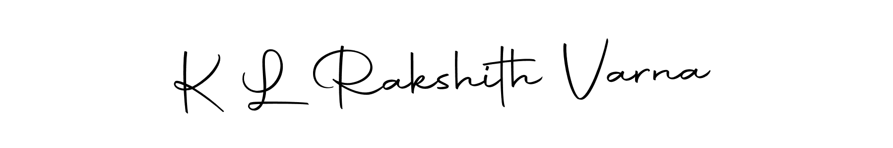 How to make K L Rakshith Varna name signature. Use Autography-DOLnW style for creating short signs online. This is the latest handwritten sign. K L Rakshith Varna signature style 10 images and pictures png