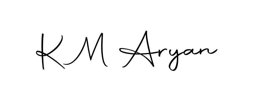 How to make K M Aryan name signature. Use Autography-DOLnW style for creating short signs online. This is the latest handwritten sign. K M Aryan signature style 10 images and pictures png