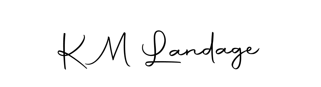 Create a beautiful signature design for name K M Landage. With this signature (Autography-DOLnW) fonts, you can make a handwritten signature for free. K M Landage signature style 10 images and pictures png
