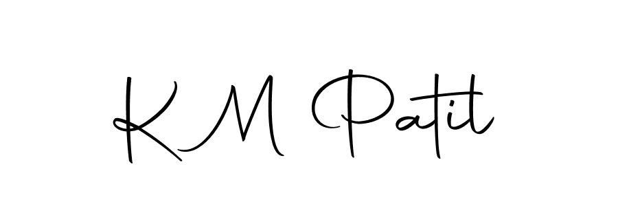 Create a beautiful signature design for name K M Patil. With this signature (Autography-DOLnW) fonts, you can make a handwritten signature for free. K M Patil signature style 10 images and pictures png