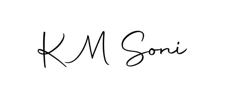 You should practise on your own different ways (Autography-DOLnW) to write your name (K M Soni) in signature. don't let someone else do it for you. K M Soni signature style 10 images and pictures png