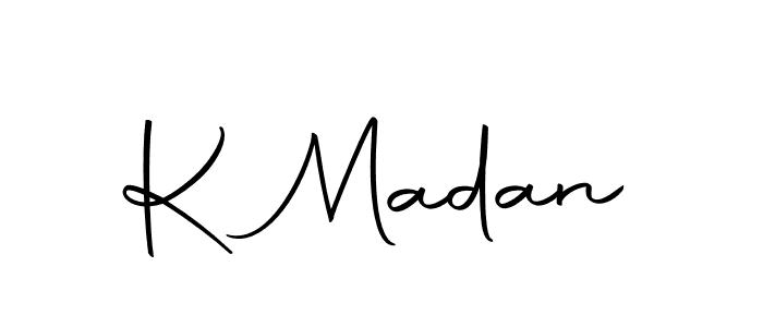 Create a beautiful signature design for name K Madan. With this signature (Autography-DOLnW) fonts, you can make a handwritten signature for free. K Madan signature style 10 images and pictures png