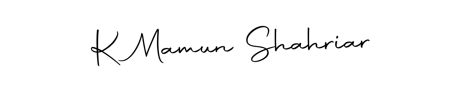 You should practise on your own different ways (Autography-DOLnW) to write your name (K Mamun Shahriar) in signature. don't let someone else do it for you. K Mamun Shahriar signature style 10 images and pictures png