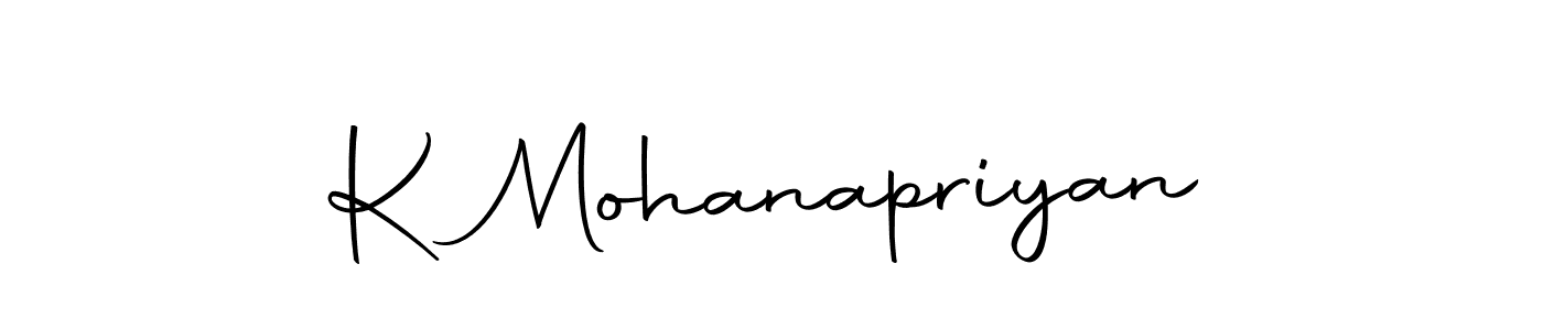 Use a signature maker to create a handwritten signature online. With this signature software, you can design (Autography-DOLnW) your own signature for name K Mohanapriyan. K Mohanapriyan signature style 10 images and pictures png