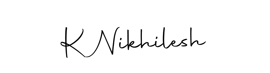 Use a signature maker to create a handwritten signature online. With this signature software, you can design (Autography-DOLnW) your own signature for name K Nikhilesh. K Nikhilesh signature style 10 images and pictures png