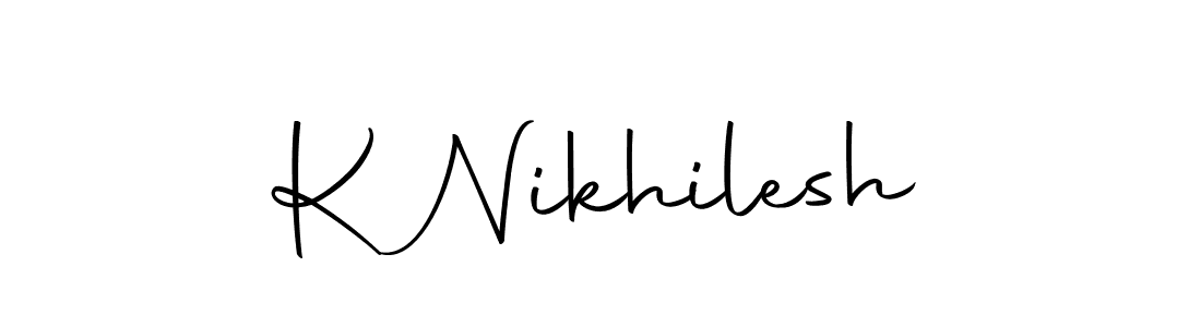 Use a signature maker to create a handwritten signature online. With this signature software, you can design (Autography-DOLnW) your own signature for name K Nikhilesh. K Nikhilesh signature style 10 images and pictures png