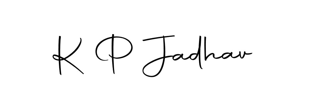 Create a beautiful signature design for name K P Jadhav. With this signature (Autography-DOLnW) fonts, you can make a handwritten signature for free. K P Jadhav signature style 10 images and pictures png