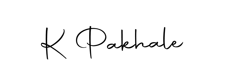 The best way (Autography-DOLnW) to make a short signature is to pick only two or three words in your name. The name K Pakhale include a total of six letters. For converting this name. K Pakhale signature style 10 images and pictures png