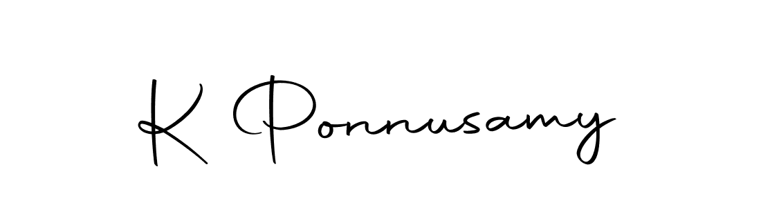 Create a beautiful signature design for name K Ponnusamy. With this signature (Autography-DOLnW) fonts, you can make a handwritten signature for free. K Ponnusamy signature style 10 images and pictures png