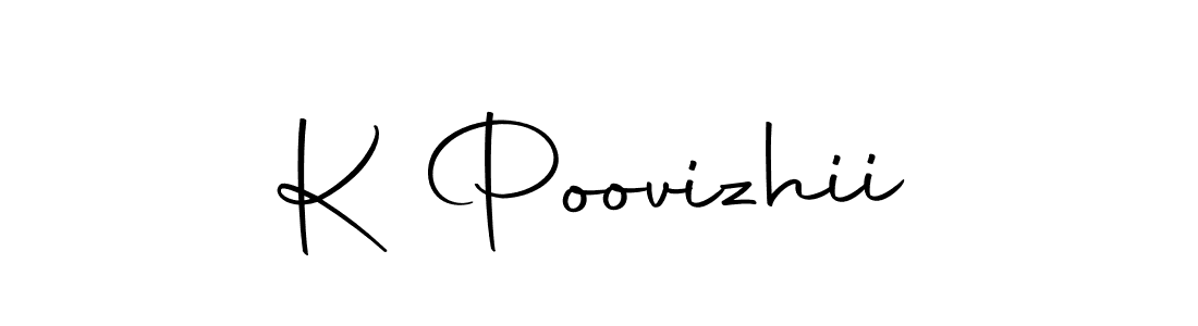 Use a signature maker to create a handwritten signature online. With this signature software, you can design (Autography-DOLnW) your own signature for name K Poovizhii. K Poovizhii signature style 10 images and pictures png