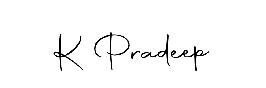 Design your own signature with our free online signature maker. With this signature software, you can create a handwritten (Autography-DOLnW) signature for name K Pradeep. K Pradeep signature style 10 images and pictures png