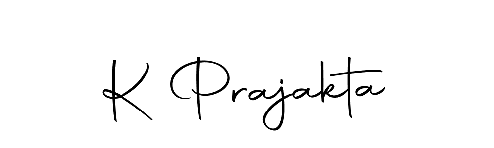 How to make K Prajakta name signature. Use Autography-DOLnW style for creating short signs online. This is the latest handwritten sign. K Prajakta signature style 10 images and pictures png