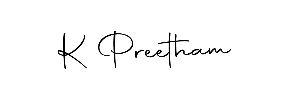 The best way (Autography-DOLnW) to make a short signature is to pick only two or three words in your name. The name K Preetham include a total of six letters. For converting this name. K Preetham signature style 10 images and pictures png