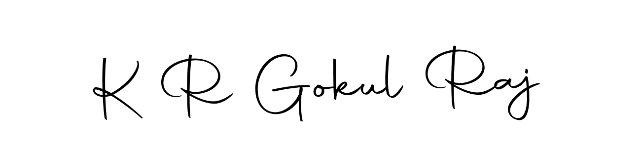 Use a signature maker to create a handwritten signature online. With this signature software, you can design (Autography-DOLnW) your own signature for name K R Gokul Raj. K R Gokul Raj signature style 10 images and pictures png