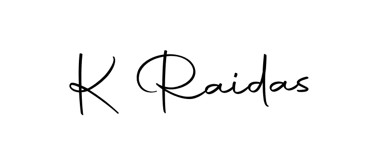 Use a signature maker to create a handwritten signature online. With this signature software, you can design (Autography-DOLnW) your own signature for name K Raidas. K Raidas signature style 10 images and pictures png