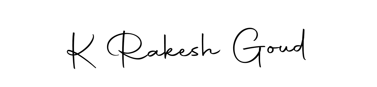 How to make K Rakesh Goud name signature. Use Autography-DOLnW style for creating short signs online. This is the latest handwritten sign. K Rakesh Goud signature style 10 images and pictures png