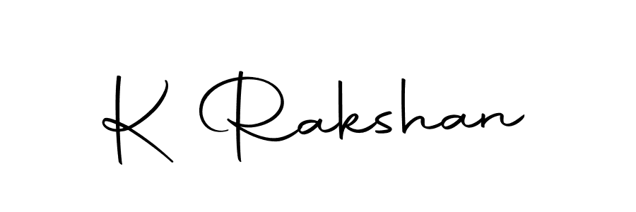 Design your own signature with our free online signature maker. With this signature software, you can create a handwritten (Autography-DOLnW) signature for name K Rakshan. K Rakshan signature style 10 images and pictures png