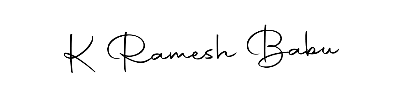 How to make K Ramesh Babu name signature. Use Autography-DOLnW style for creating short signs online. This is the latest handwritten sign. K Ramesh Babu signature style 10 images and pictures png