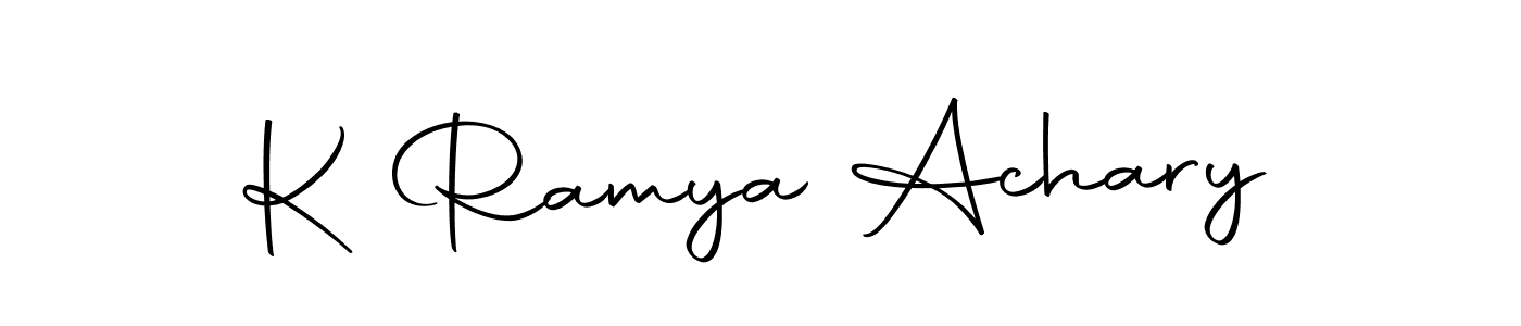 Autography-DOLnW is a professional signature style that is perfect for those who want to add a touch of class to their signature. It is also a great choice for those who want to make their signature more unique. Get K Ramya Achary name to fancy signature for free. K Ramya Achary signature style 10 images and pictures png