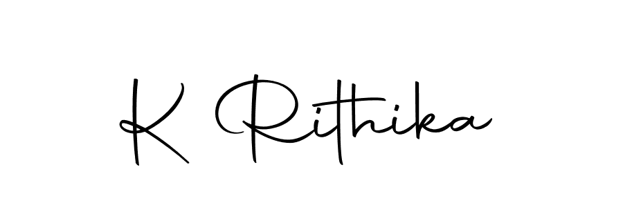 The best way (Autography-DOLnW) to make a short signature is to pick only two or three words in your name. The name K Rithika include a total of six letters. For converting this name. K Rithika signature style 10 images and pictures png