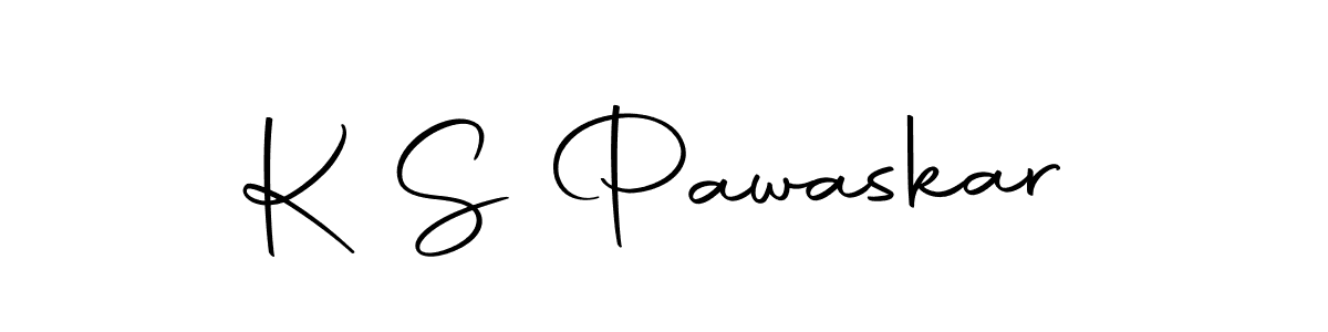 How to make K S Pawaskar name signature. Use Autography-DOLnW style for creating short signs online. This is the latest handwritten sign. K S Pawaskar signature style 10 images and pictures png