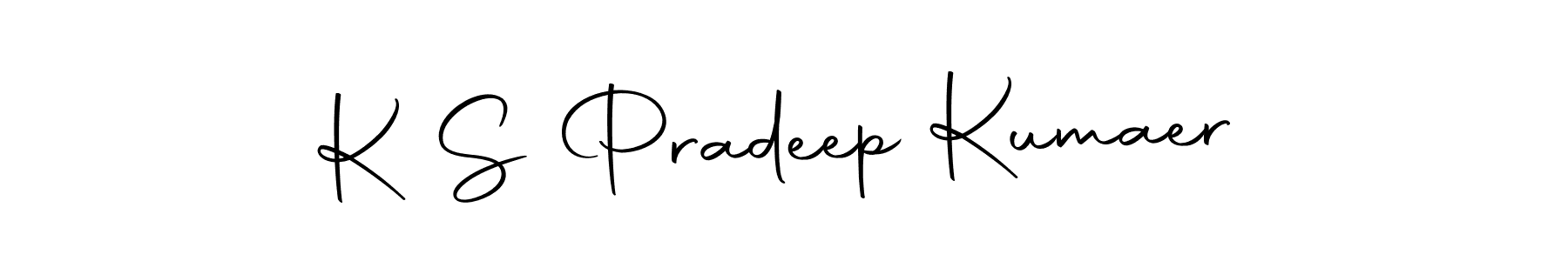 Design your own signature with our free online signature maker. With this signature software, you can create a handwritten (Autography-DOLnW) signature for name K S Pradeep Kumaer. K S Pradeep Kumaer signature style 10 images and pictures png