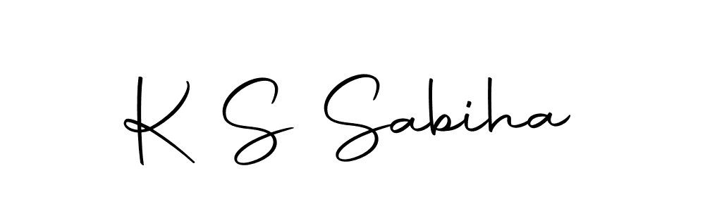 Create a beautiful signature design for name K S Sabiha. With this signature (Autography-DOLnW) fonts, you can make a handwritten signature for free. K S Sabiha signature style 10 images and pictures png