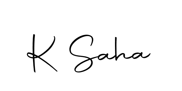 Design your own signature with our free online signature maker. With this signature software, you can create a handwritten (Autography-DOLnW) signature for name K Saha. K Saha signature style 10 images and pictures png
