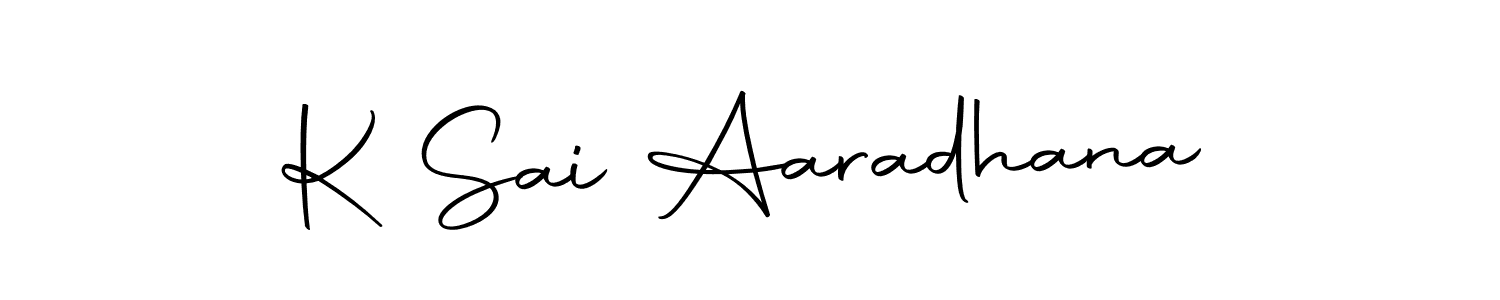 Make a beautiful signature design for name K Sai Aaradhana. With this signature (Autography-DOLnW) style, you can create a handwritten signature for free. K Sai Aaradhana signature style 10 images and pictures png