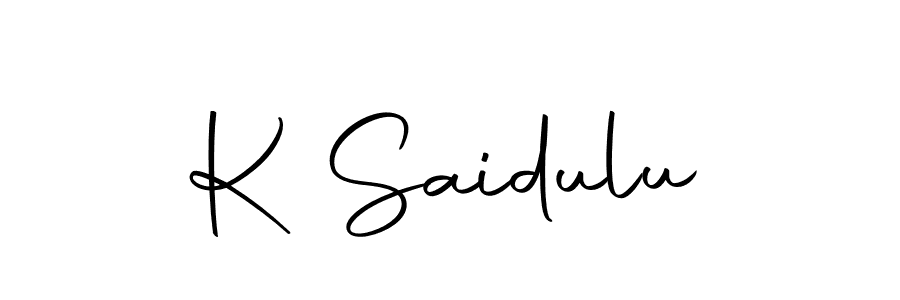 Use a signature maker to create a handwritten signature online. With this signature software, you can design (Autography-DOLnW) your own signature for name K Saidulu. K Saidulu signature style 10 images and pictures png