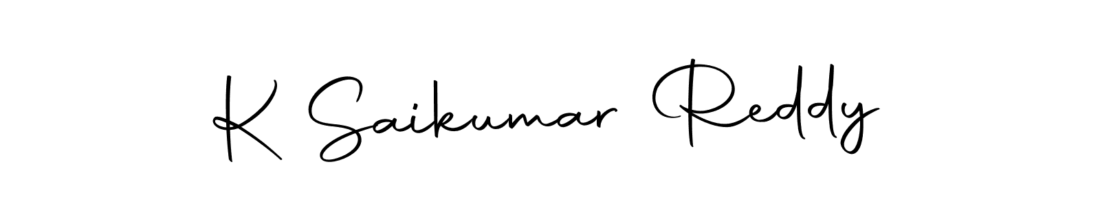 How to make K Saikumar Reddy name signature. Use Autography-DOLnW style for creating short signs online. This is the latest handwritten sign. K Saikumar Reddy signature style 10 images and pictures png