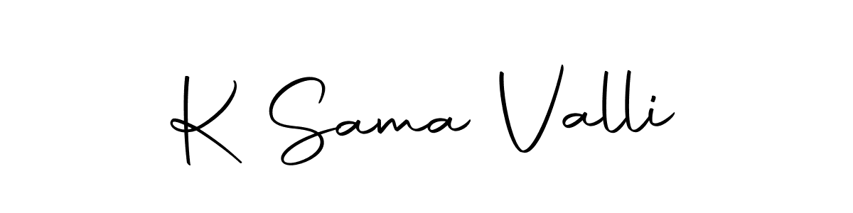 Design your own signature with our free online signature maker. With this signature software, you can create a handwritten (Autography-DOLnW) signature for name K Sama Valli. K Sama Valli signature style 10 images and pictures png