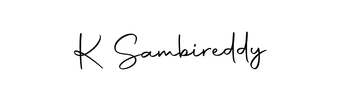 How to make K Sambireddy name signature. Use Autography-DOLnW style for creating short signs online. This is the latest handwritten sign. K Sambireddy signature style 10 images and pictures png
