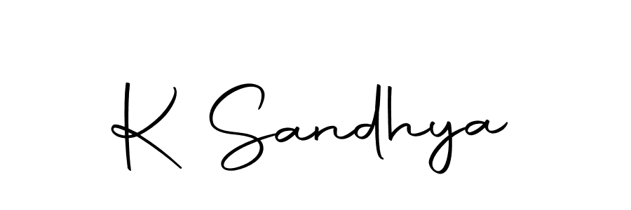 How to make K Sandhya name signature. Use Autography-DOLnW style for creating short signs online. This is the latest handwritten sign. K Sandhya signature style 10 images and pictures png