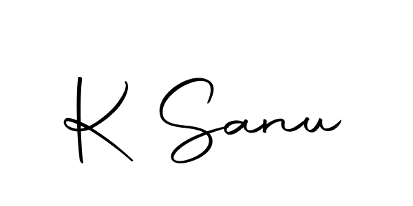 You should practise on your own different ways (Autography-DOLnW) to write your name (K Sanu) in signature. don't let someone else do it for you. K Sanu signature style 10 images and pictures png