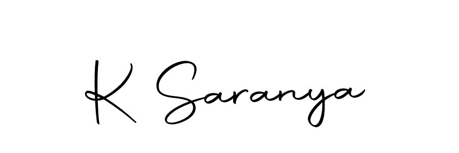 The best way (Autography-DOLnW) to make a short signature is to pick only two or three words in your name. The name K Saranya include a total of six letters. For converting this name. K Saranya signature style 10 images and pictures png