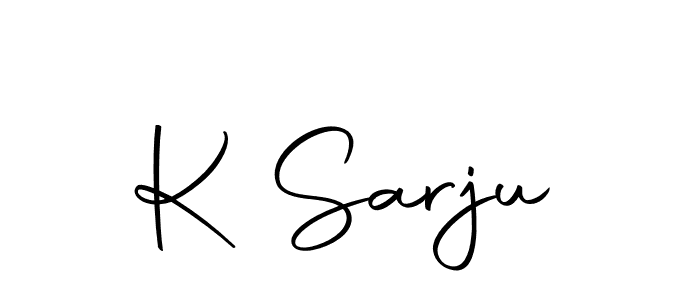 You should practise on your own different ways (Autography-DOLnW) to write your name (K Sarju) in signature. don't let someone else do it for you. K Sarju signature style 10 images and pictures png