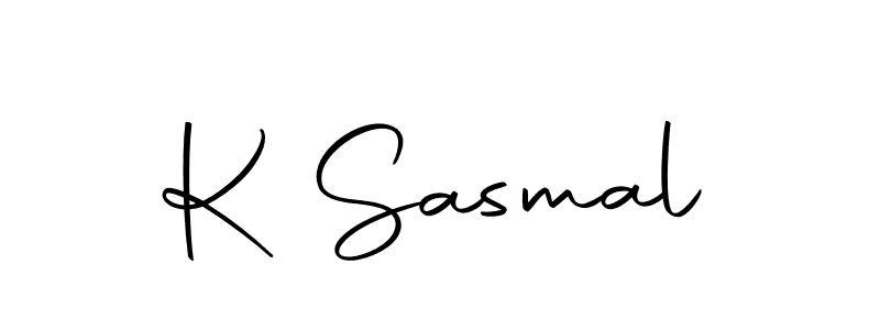 How to make K Sasmal name signature. Use Autography-DOLnW style for creating short signs online. This is the latest handwritten sign. K Sasmal signature style 10 images and pictures png