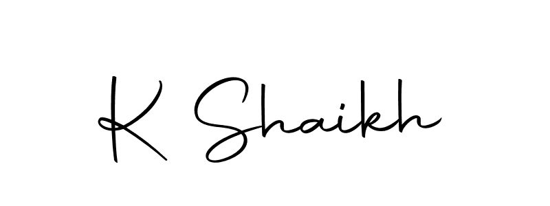 The best way (Autography-DOLnW) to make a short signature is to pick only two or three words in your name. The name K Shaikh include a total of six letters. For converting this name. K Shaikh signature style 10 images and pictures png