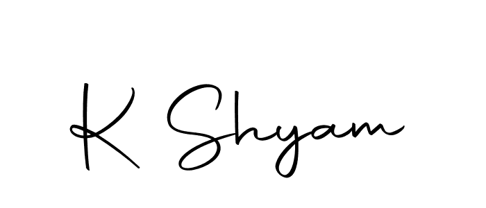 How to make K Shyam name signature. Use Autography-DOLnW style for creating short signs online. This is the latest handwritten sign. K Shyam signature style 10 images and pictures png