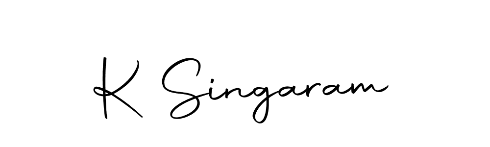 How to make K Singaram signature? Autography-DOLnW is a professional autograph style. Create handwritten signature for K Singaram name. K Singaram signature style 10 images and pictures png