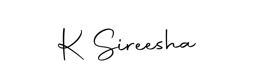 How to make K Sireesha name signature. Use Autography-DOLnW style for creating short signs online. This is the latest handwritten sign. K Sireesha signature style 10 images and pictures png