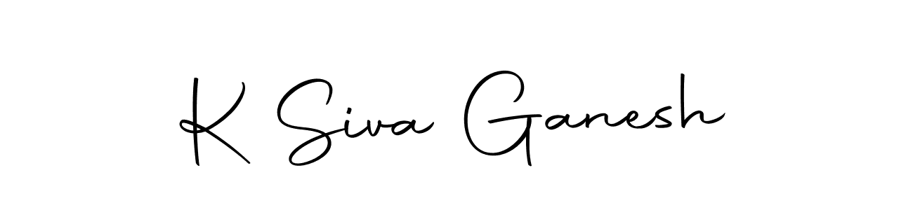 How to make K Siva Ganesh name signature. Use Autography-DOLnW style for creating short signs online. This is the latest handwritten sign. K Siva Ganesh signature style 10 images and pictures png