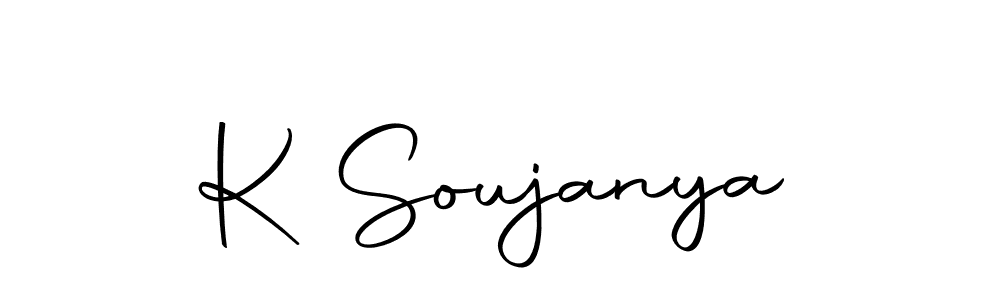 You should practise on your own different ways (Autography-DOLnW) to write your name (K Soujanya) in signature. don't let someone else do it for you. K Soujanya signature style 10 images and pictures png